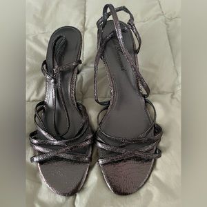 Lulu Townsend strappy sandal heels. Bronze dressy heels. Never worn.